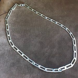 SILVER 18 INCH PAPERCLIP NECKLACE